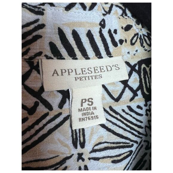 Appleseed's Petite Button Up Floral Print Adjustable Sleeve Blouse Size PS - Picture 2 of 10